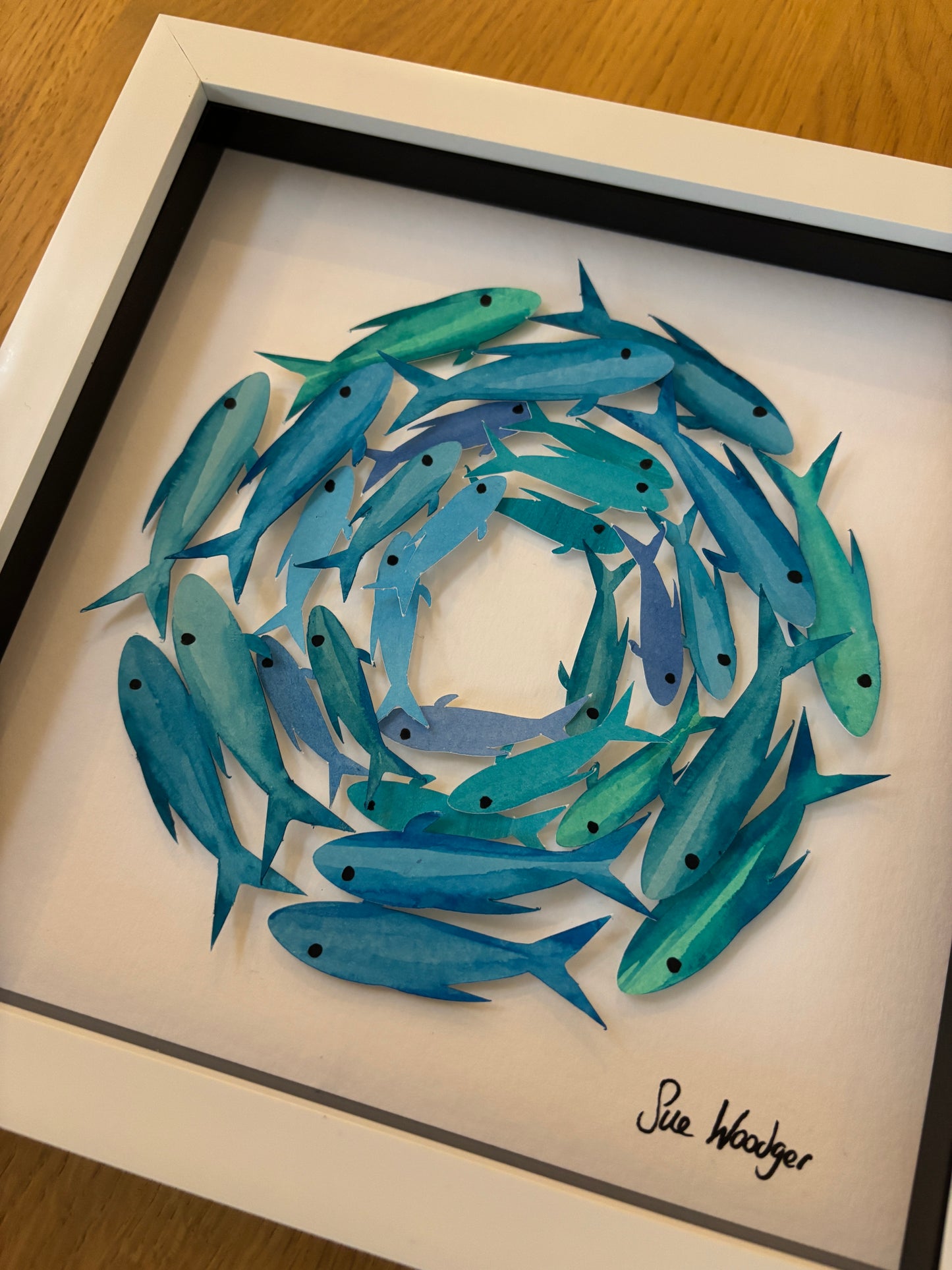 Shoaling fish - miniature papercut fish shoal