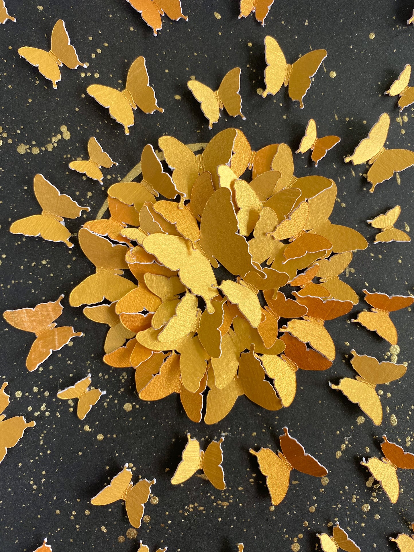 Golden Butterfly Art -Large -  Made to Order