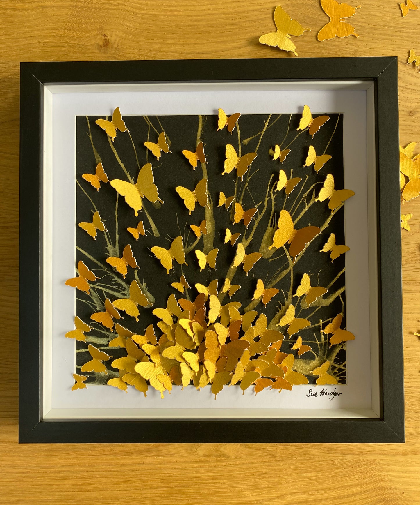Golden Butterfly Art -Large -  Made to Order