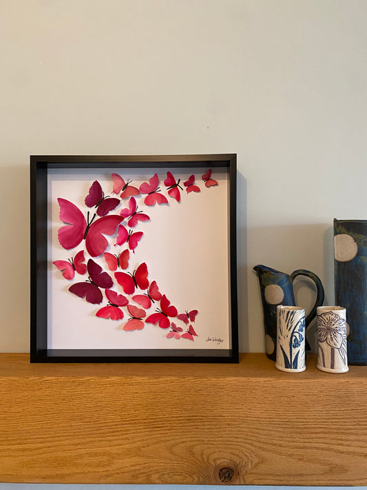 Sweeping pink butterflies - large