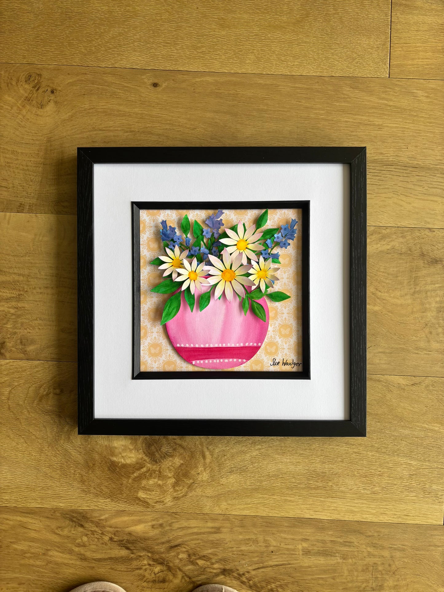 Flower Vase - daisies and bluebells
