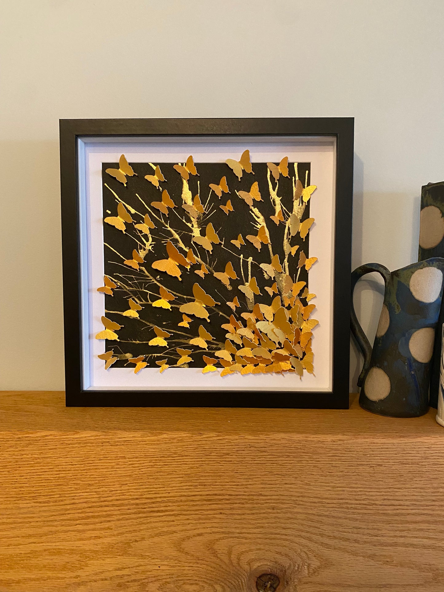 Golden Butterfly Art -Large -  Made to Order
