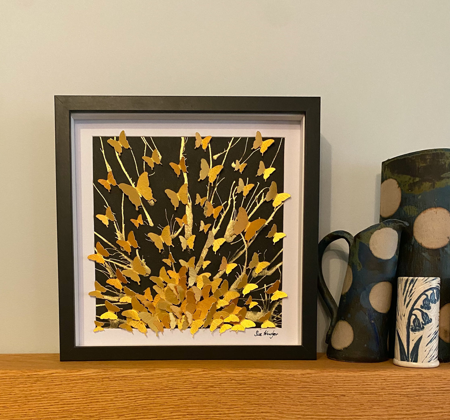 Golden Butterfly Art -Large -  Made to Order