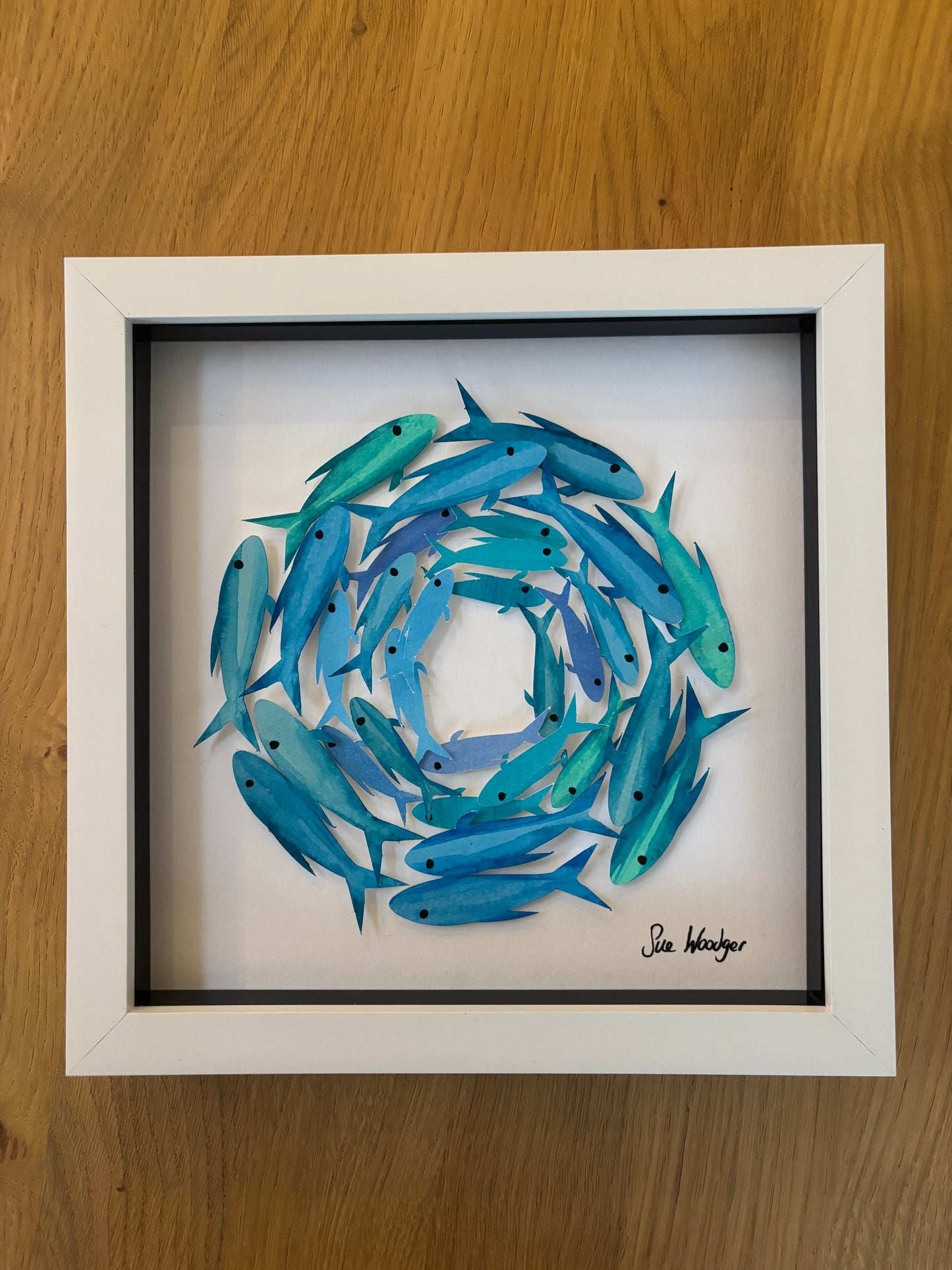Shoaling fish - miniature papercut fish shoal