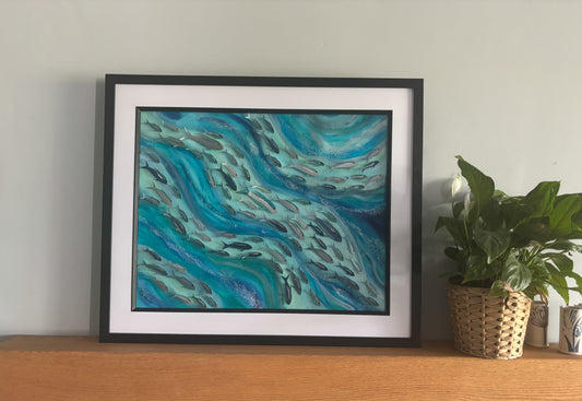 Shoaling fish - With the river flow