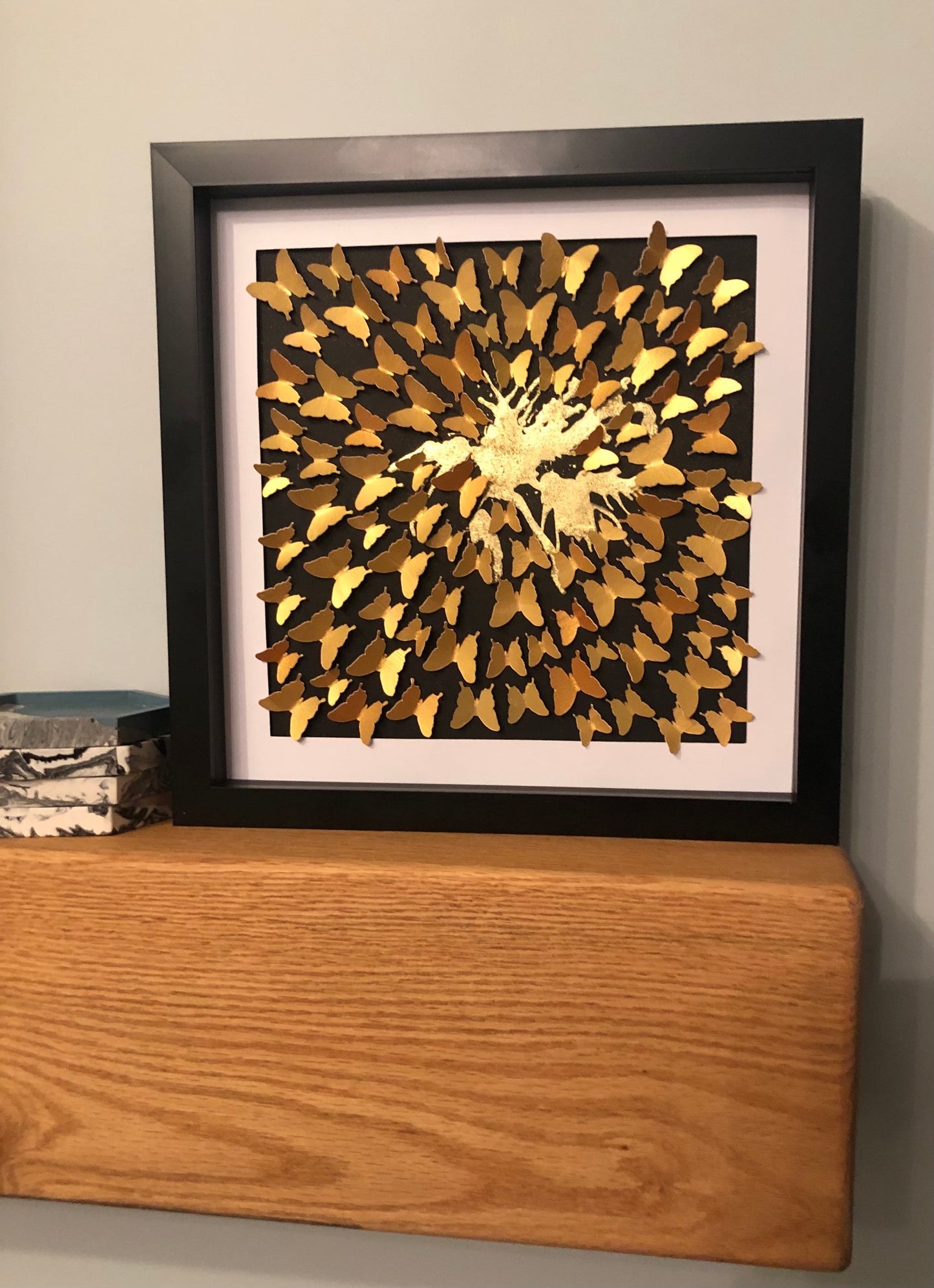 Golden Butterfly Art -Large -  Made to Order