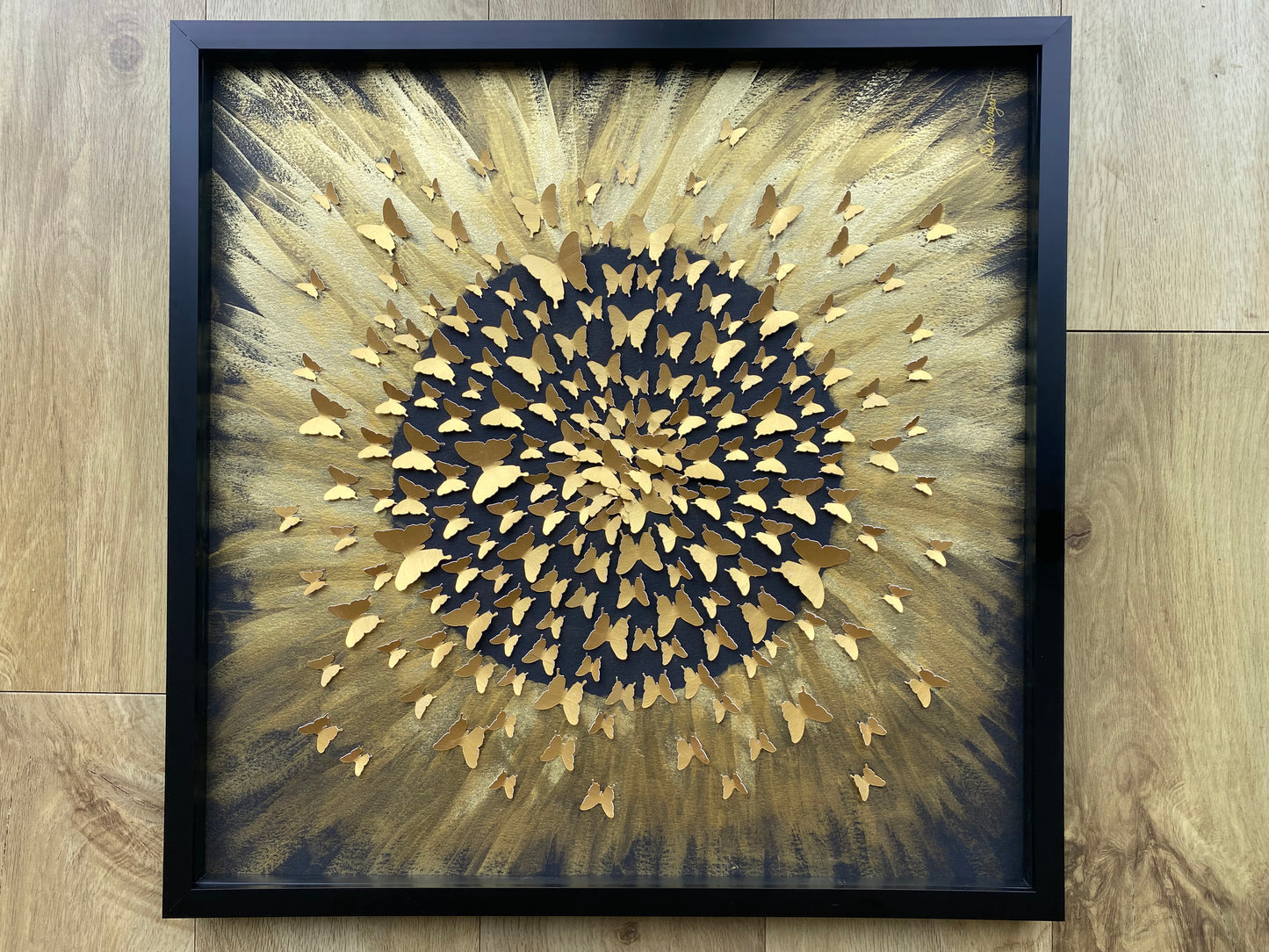 Golden Butterfly Art -Large -  Made to Order