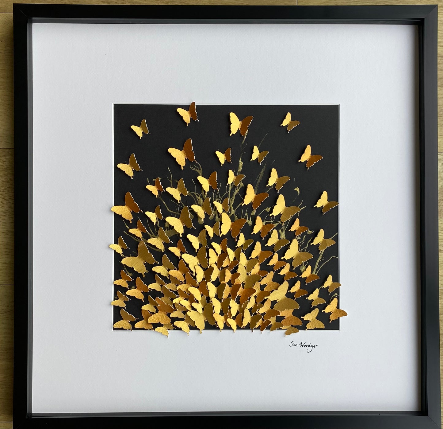 Golden Butterfly Art -Large -  Made to Order