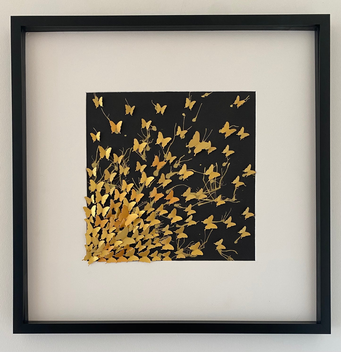 Golden Butterfly Art -Large -  Made to Order