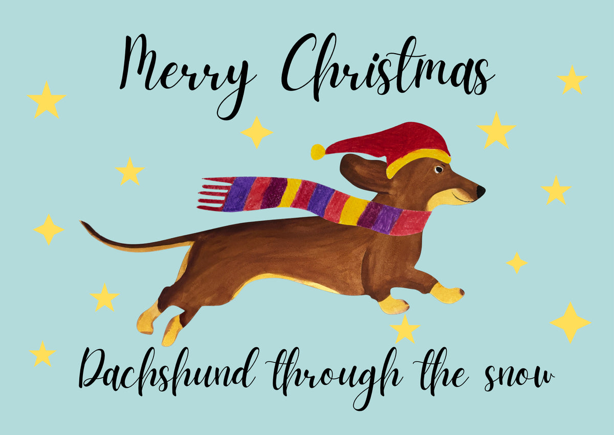 Charity Christmas Cards - Cosy Little Dachshunds - Pack of 8