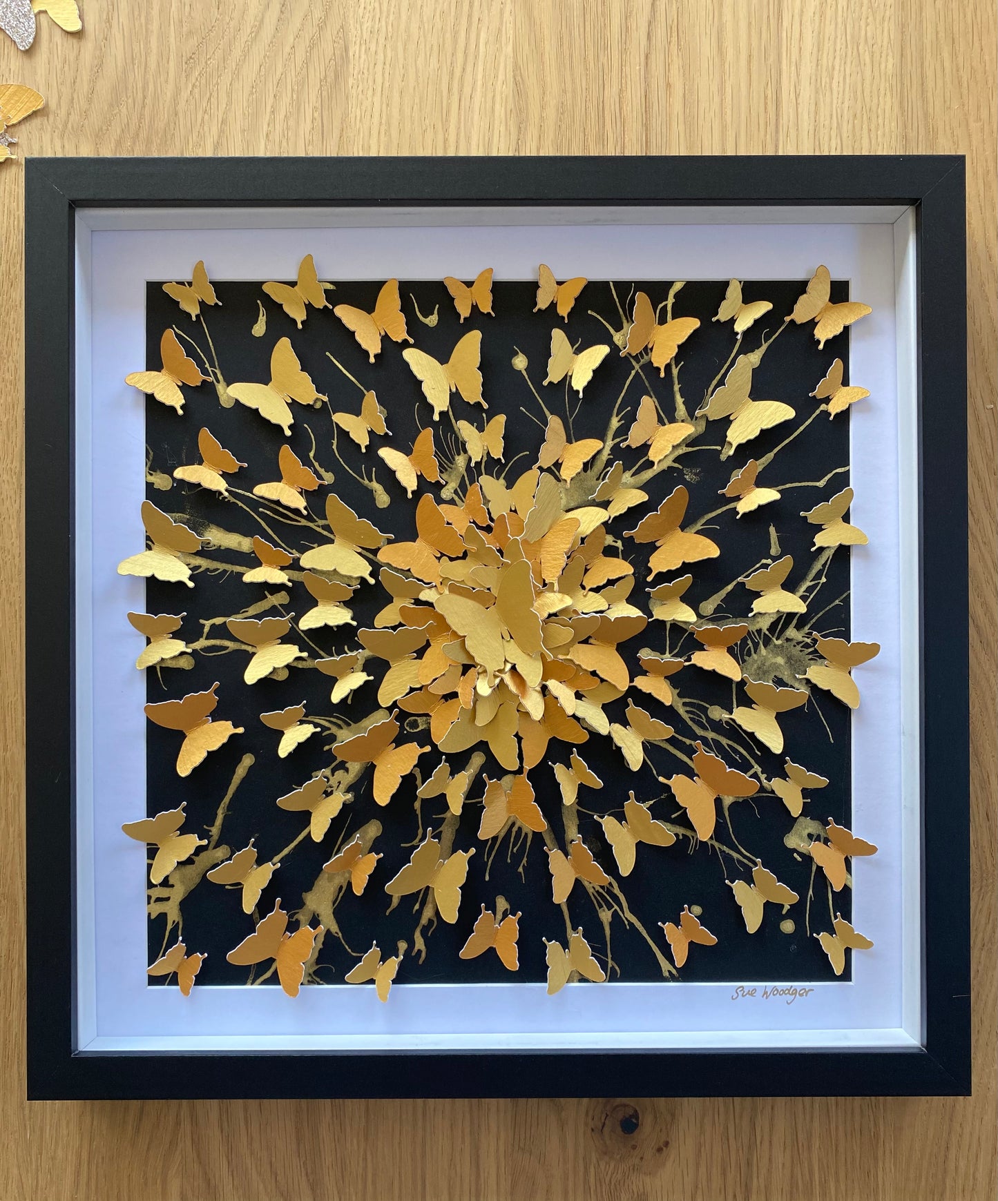 Golden Butterfly Art -Large -  Made to Order