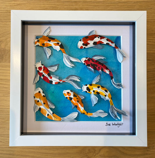 Painted Paper Koi - We all swim the same way - small