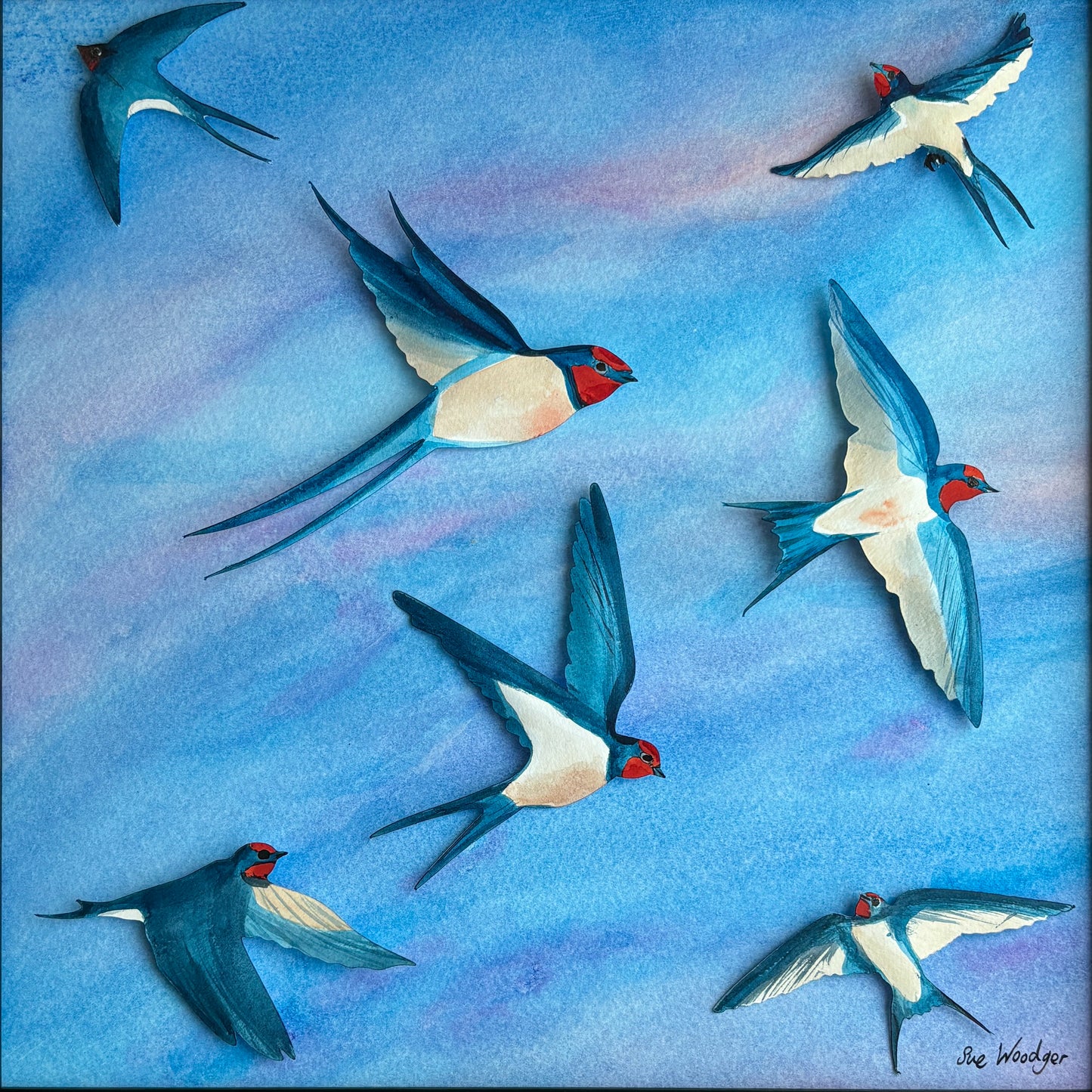 Greeting Card - Swallows - Blank Art Cards