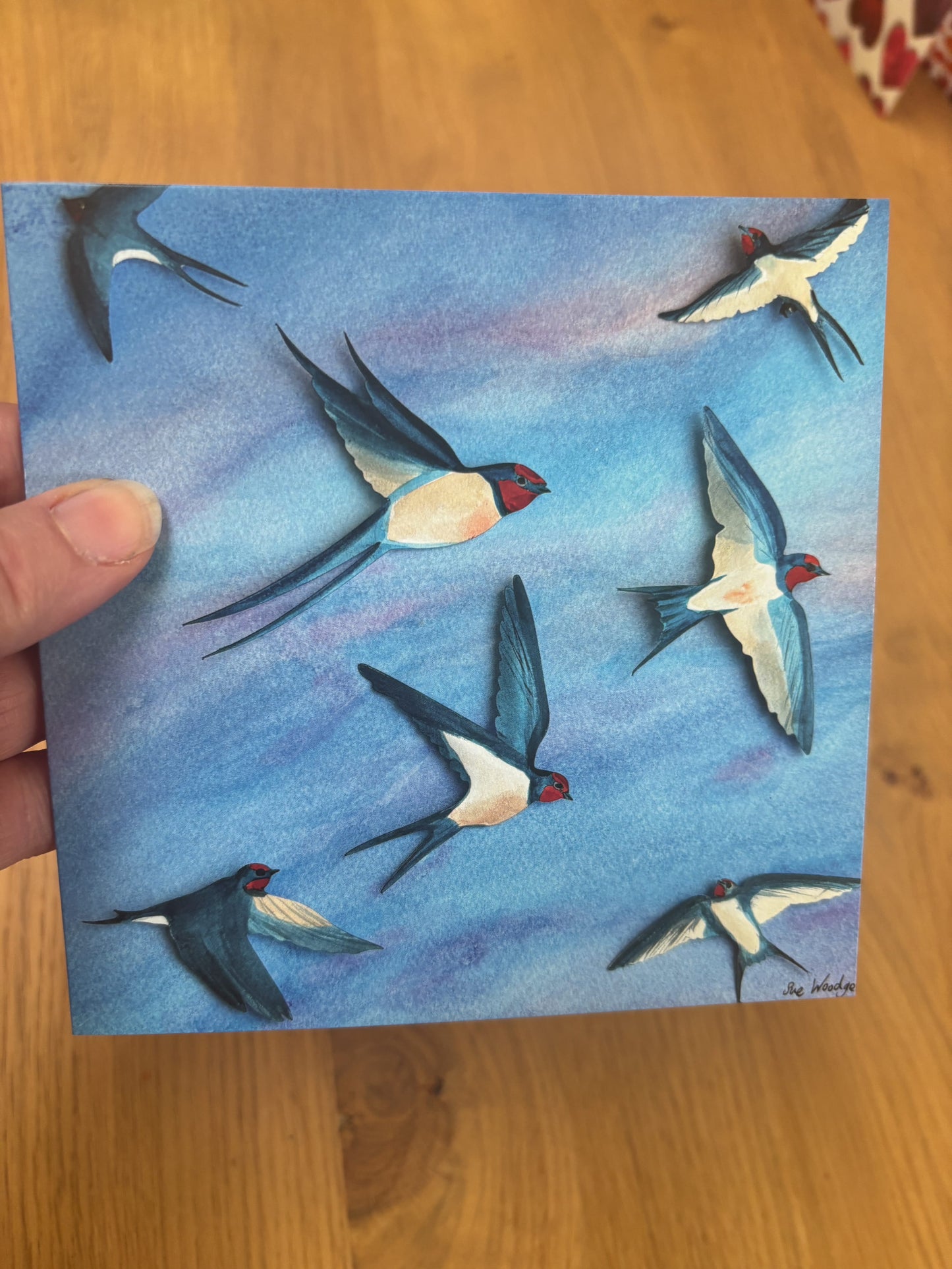 Greeting Card - Swallows - Blank Art Cards