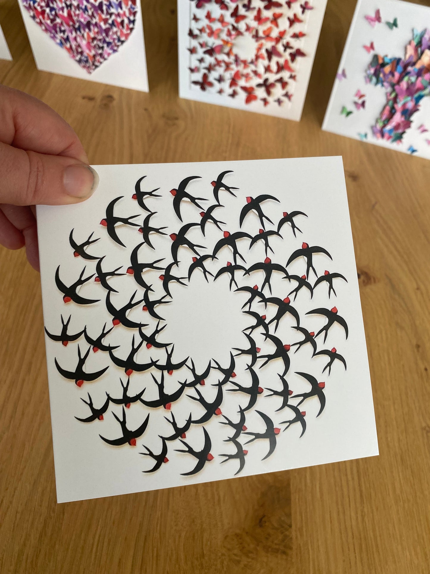 Greeting Card - Swallows - Blank Art Cards