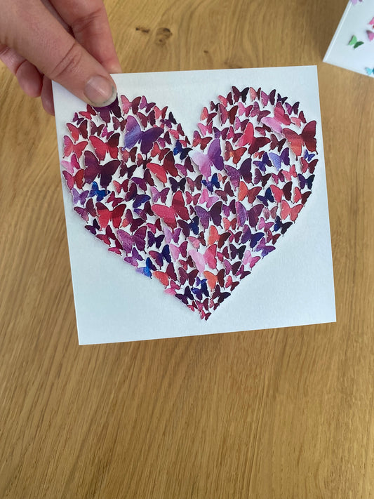 Greeting Card - Butterfly Heart - Blank Art Card