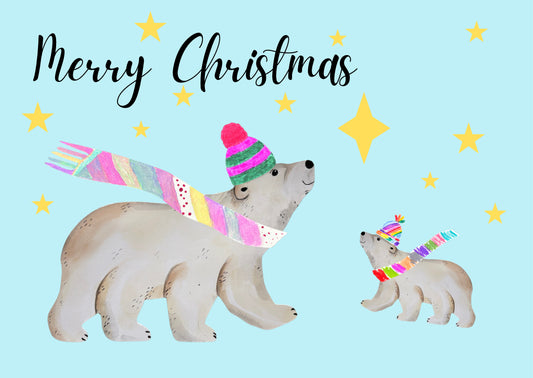 Charity Christmas Cards - Cosy Little Polar Bears - Pack of 8