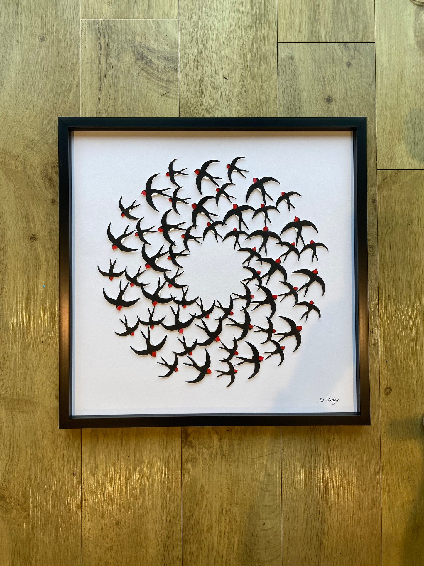 Paper painted swallow sprial