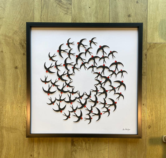 Paper painted swallow sprial